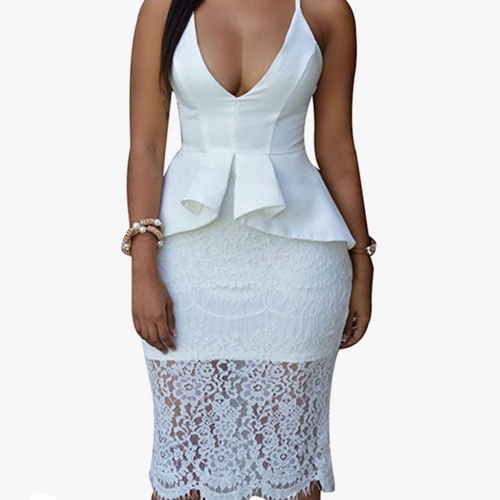 Cute, white dress, size M